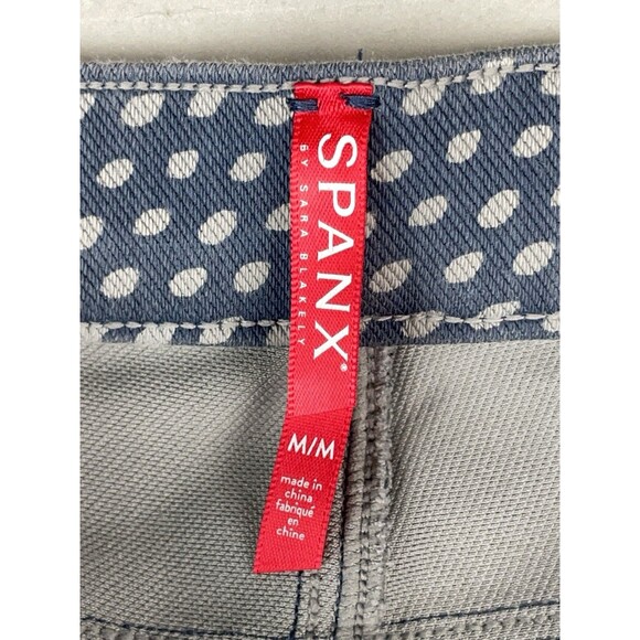 Spanx Women Medium Jean-ish Polka Dot Ankle Legging Jegging Stretch Pull On Blue - Picture 8 of 11